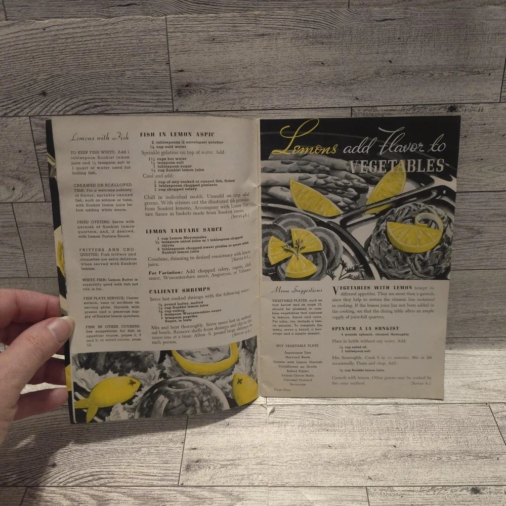 Vintage 1930's - 40's Lemon Recipe Book Sunkist 